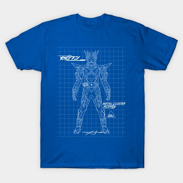 Metal Cluster Hopper Blueprint T-Shirt by Hamimohsin